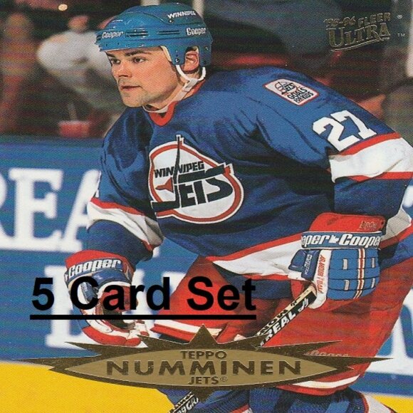 Teppo Numminen Winnipeg Jets NHL Hockey Card Collection - 5 Card Set - Picture 1 of 6